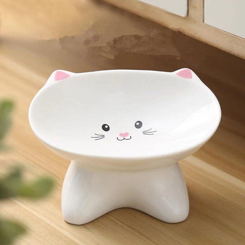 Ceramic Cat Face Bowl | Cute, Anti-Spill, Easy to Clean for Cats & Dogs