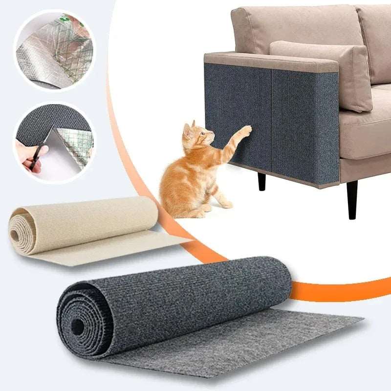 Self-Adhesive Cat Scratch Pad – Wall-Mounted Sofa Protector for Cats | Trimmable, Anti-Scratch Mat for Furniture, Claw Care & DIY Cat Enrichment